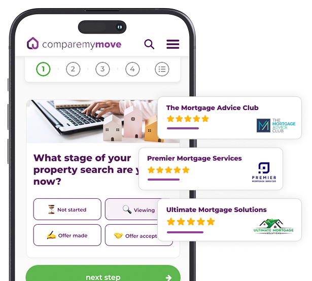 A screenshot of our easy to use mortgage brokers comparison form with example reviews